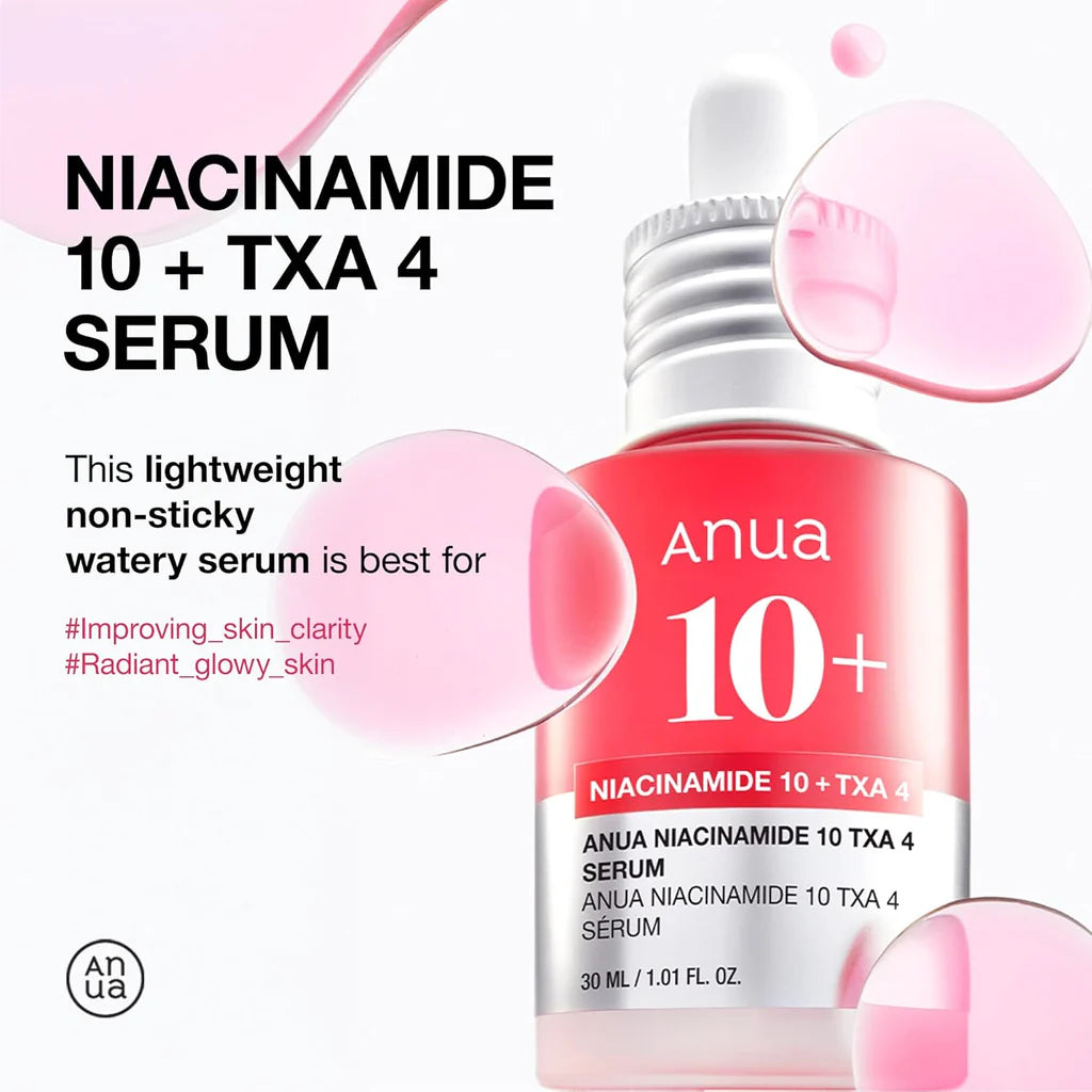 ANUA Niacinamide + Tranexamic Acid Serum 30ml – Korean Skincare for Acne, Dark Spots & Sensitive Skin