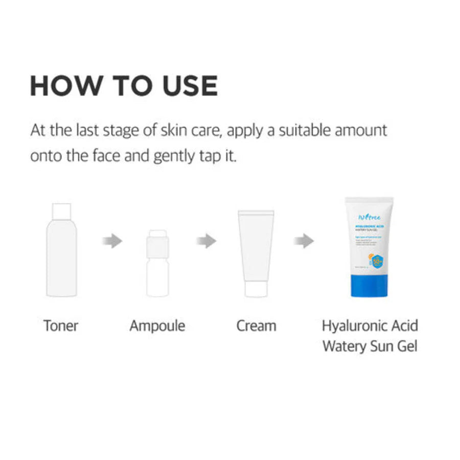 ISNTREE Hyaluronic Acid Watery Sun Gel SPF50+ PA++++ – Best Korean Sunscreen for Hydration & Oily Skin in Pakistan