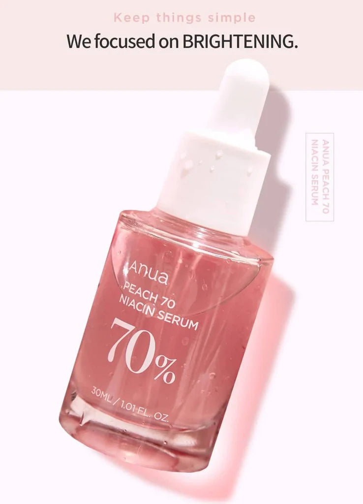 ANUA Peach 70% Niacinamide Serum 30ml – Brightening Serum