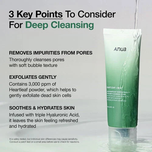 [ANUA] - HEARTLEAF QUERCETINOL PORE DEEP CLEANSING FOAM 150ml